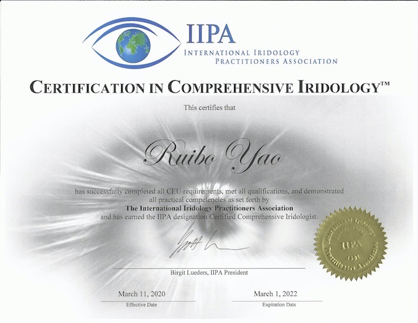 IIPA国际虹膜师协会认证虹膜师